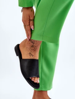 Dámské kožené hladké pantofle černe model 21613294 - EVENTO