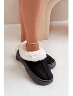 Kapcie Damskie Z Futerkiem Czarne Zinntia