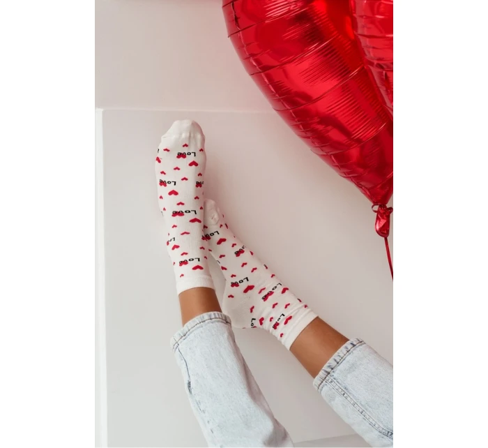 Dámské ponožky Love Ecru