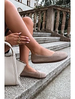 Dámske barefoot balerínky z prírodného nubuku v béžovej farbe Mirelia Dámske barefoot balerínky z prírodného nubuku v béžovej farbe Mirelia
