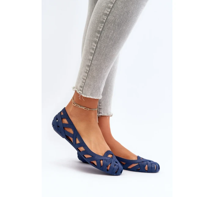 Dámske gumové baleríny Navy Blue Salam