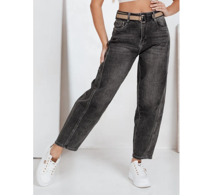 Dámské široké džíny s páskem černé Dstreet model 21992408 - FashionStreet