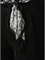 Spodnie damskie z wysokim stanem z czarne model 22067215 - FashionStreet