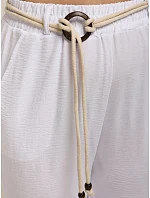 Dámske nohavice so širokými nohavicami, biele, FashionStreet UY3070 Dámske nohavice so širokými nohavicami, biele, FashionStreet UY3070