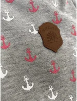 Teplá sivá mikina na zips so vzorom kotvy (2307)