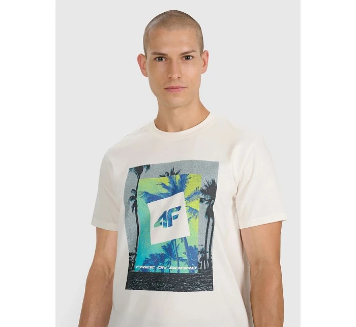 Pánske tričko s potlačou 4F 4FRSS25TTSHM2846-12S