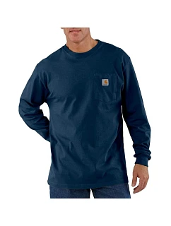 Tričko Carhartt Heavyweight s model 22343295 dlouhý rukáv, tmavě modré - No name
