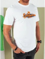 Pánske biele tričko s potlačou FashionStreet RX5371 Pánske biele tričko s potlačou FashionStreet RX5371