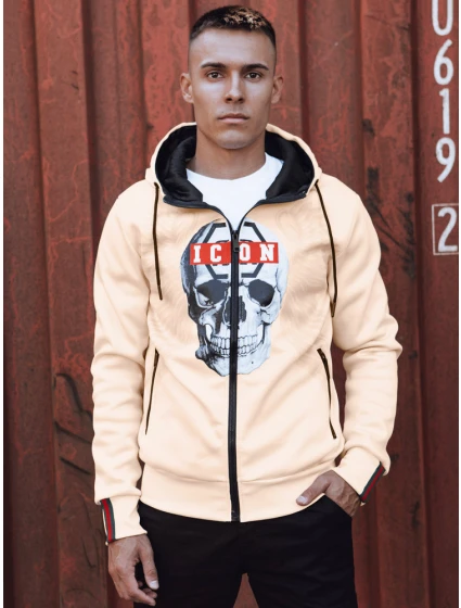 Pánská světle béžová mikina Dstreet model 21980043 - FashionStreet