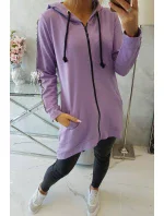 Mikina se zipem na zádech tmavě fialová
