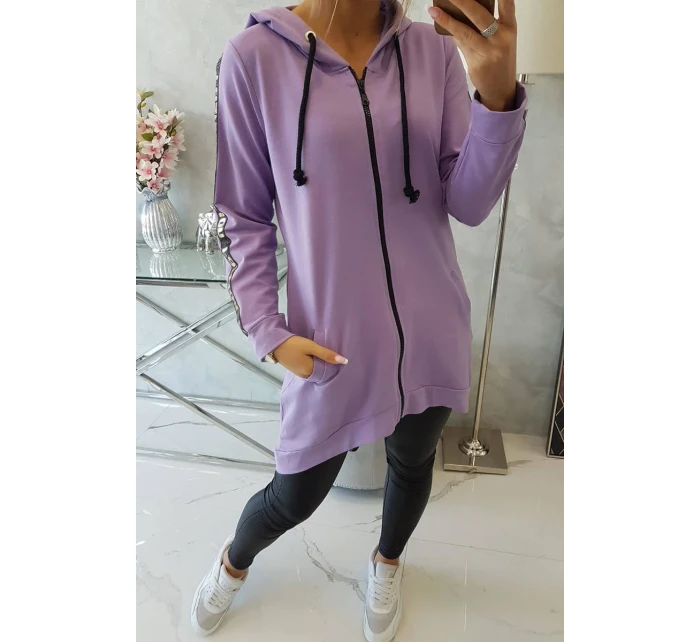 Mikina se zipem na zádech tmavě fialová