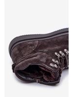 Semišové pánské zateplené kotníkové boty Big Star model 21675404 hnědé - Big Star Shoes