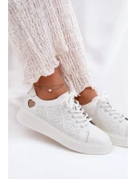 Dámské Kožené Tenisky Na Platformě model 21691898 Bílé - VINCEZA