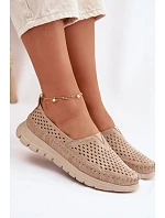 Otevřené lehké dámské mokasiny Sergio Leone MK099H zlaté