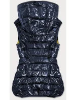 Tmavo modrá dámska vesta s kontrastnou podšívkou (B9549)