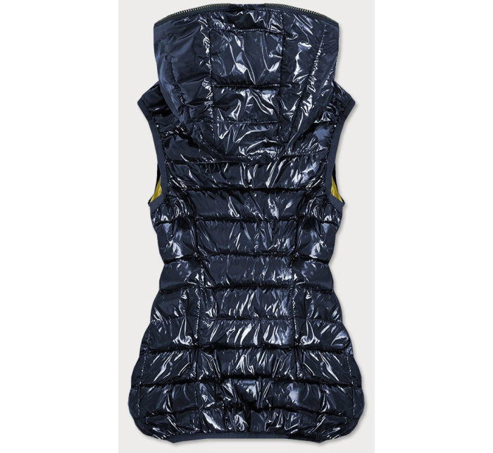 Tmavě modrá dámská vesta s kontrastní podšívkou model 15071849 - S'WEST