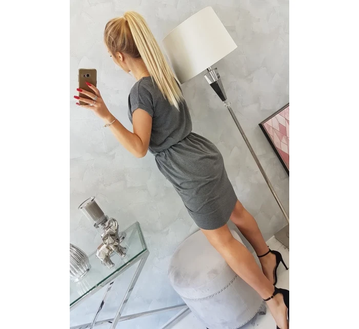 Šaty s obálkovým spodným dielom grafitové melanžové