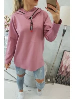 Tmavo ružová tunika na zips s kapucňou Oversize Tmavo ružová tunika na zips s kapucňou Oversize