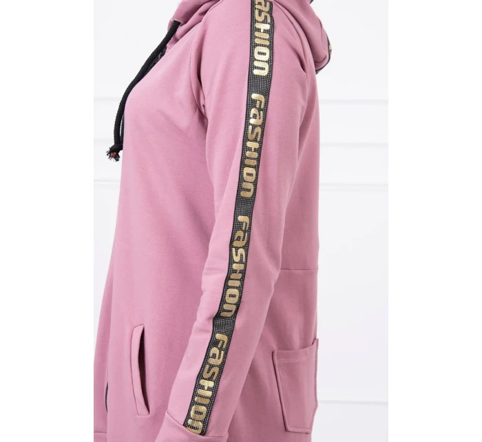 Mikina se zipem na zádech tmavě růžová