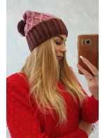 Milano fleecová čiapka K203 tmavo ružová+hnedá