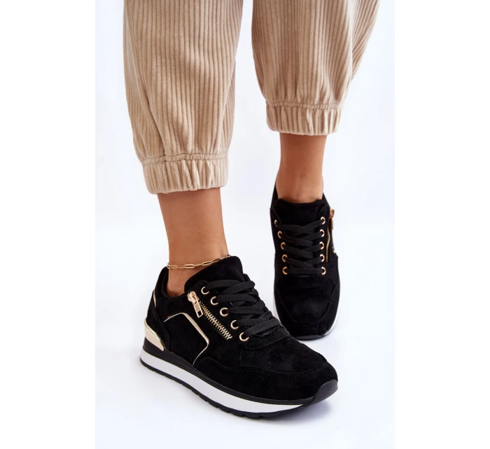 Zamszowe Buty Sportowe Na Platformie Czarne Riverside Zamszowe Buty Sportowe Na Platformie Czarne Riverside
