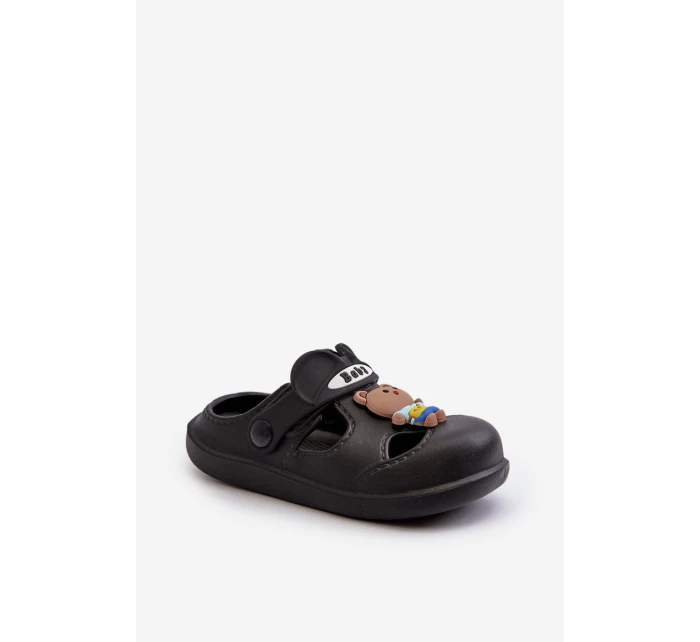 Klapki Dziecięce Piankowe Z Ozdobą Czarne Opleja