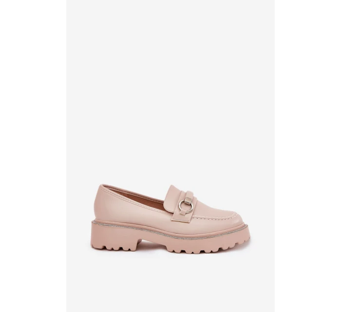 Dámské Mokasíny Ozdobené Zirkony Béžové model 21690339 - Boto Dámské Mokasíny Ozdobené Zirkony Béžové model 21690339 - Boto