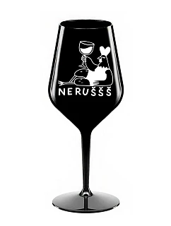 NERUŠŠŠ - čierny nerozbitný pohár na víno 470 ml