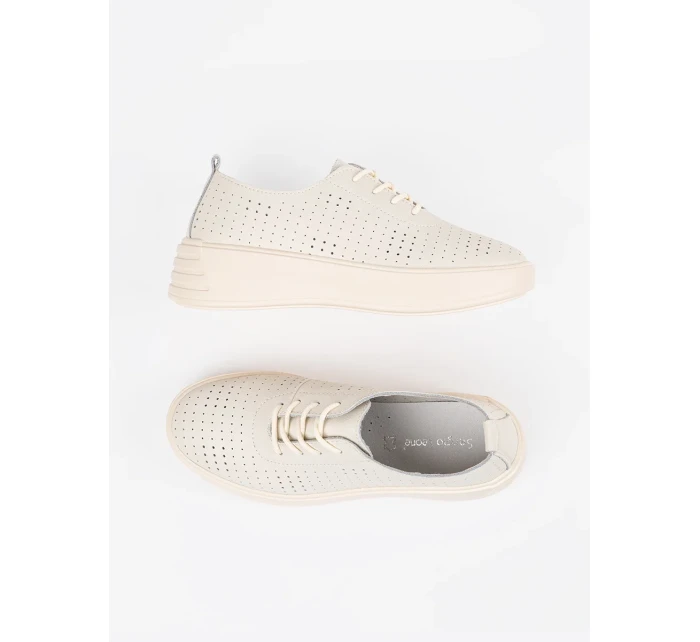 Praktické dámské Jasnobeżowy polobotky platforma Praktické dámské Jasnobeżowy polobotky platforma