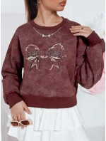 Dámská krátká oversize mikina s motivem vínová Dstreet model 21988085 - FashionStreet