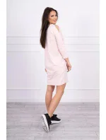 Šaty s 3D model 18744122 krajková pudrově růžová - K-Fashion