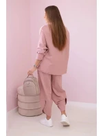 Bavlněná mikina kalhoty set tmavě růžová Bavlněná mikina kalhoty set tmavě růžová
