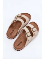 Dámské Zamszové Klapky S Přezkami Big Star model 21692074 Béžové - Big Star Shoes Dámské Zamszové Klapky S Přezkami Big Star model 21692074 Béžové - Big Star Shoes