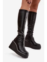 Dámské kozačky na platformě Černé model 21744716 - Boto