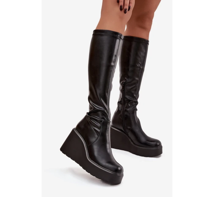 Dámské kozačky na platformě Černé model 21744716 - Boto