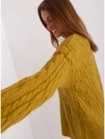 Sweter AT SW oliwkowy model 18895541 - FPrice Sweter AT SW oliwkowy model 18895541 - FPrice