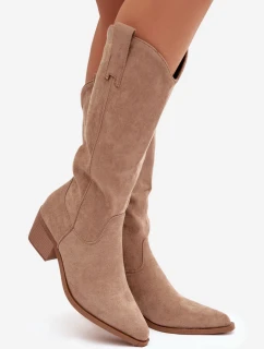 Dámské kovbojky model 21837054 – khaki - Kesi