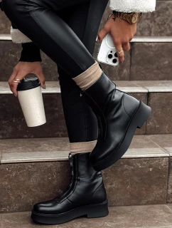 Dámske krátke čierne čižmy NAVARIIN FashionStreet ZY0535