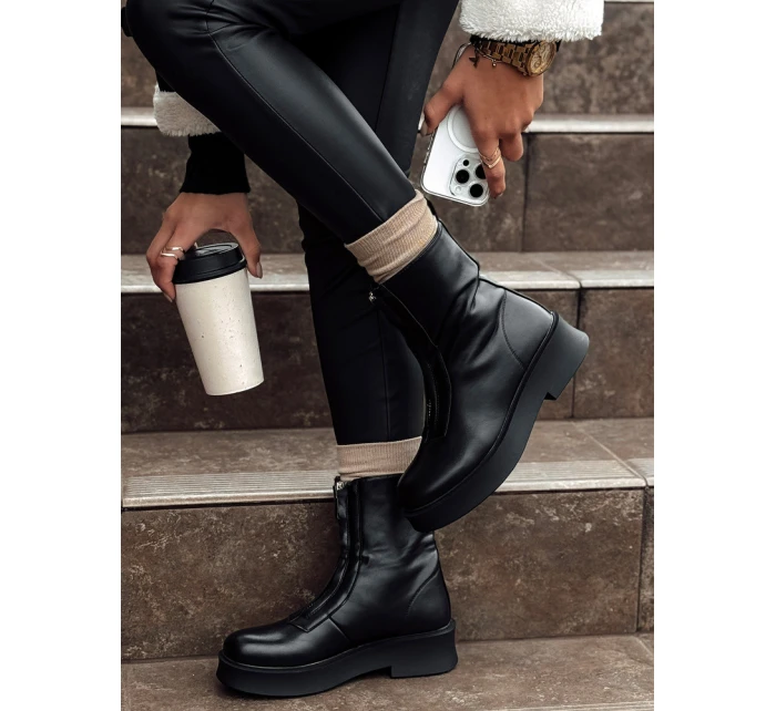 Dámské krátké černé kozačky Dstreet model 21981470 - FashionStreet