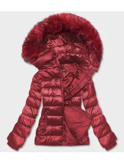 Červená krátka zimná bunda pre ženy (YP-20129-8)