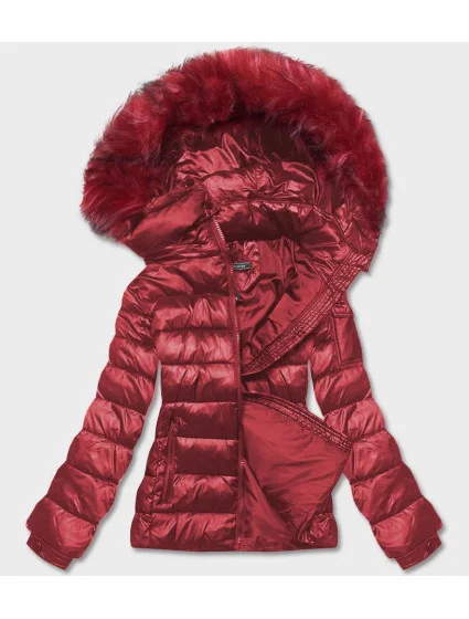 Dámska krátka zimná bunda červená (YP-20129-8)