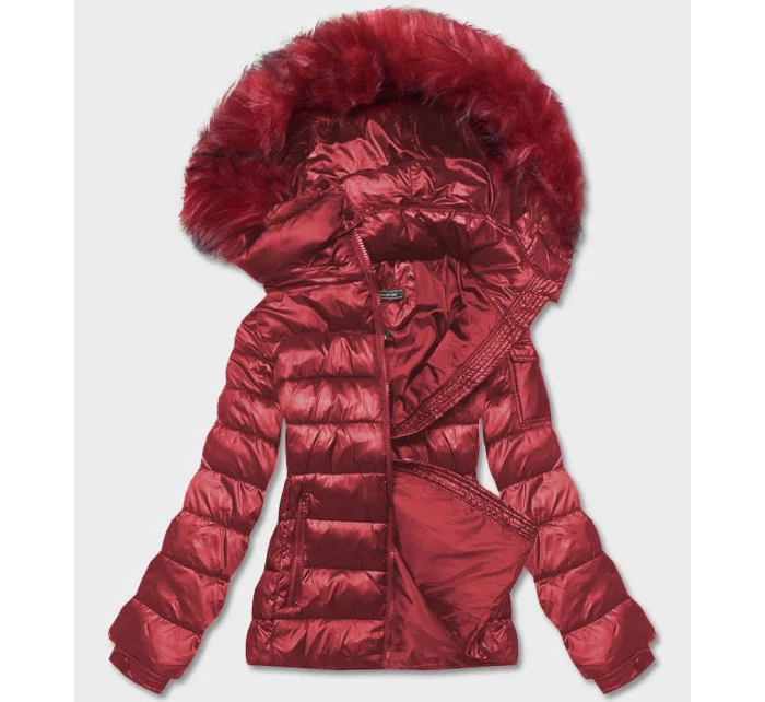 Dámska krátka zimná bunda červená (YP-20129-8)