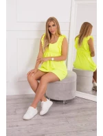 Šaty s volánikmi na bokoch žltej neónovej farby