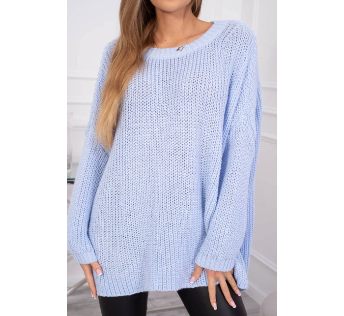 Široký oversize sveter modrý