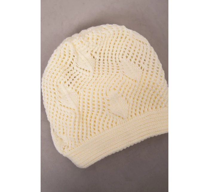 Dámská čepice dark ecru model 18752383 - K-Fashion Dámská čepice dark ecru model 18752383 - K-Fashion