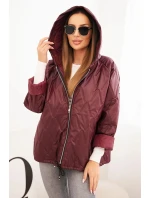 Dámska prešívaná bunda s kapucňou slivka Dámska prešívaná bunda s kapucňou slivka