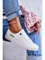 Damskie Skórzane Niskie Trampki Big Star KK274010 Białe