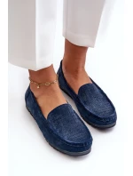 Dámské modré semišové mokasíny model 21659563 - S.Barski Dámské modré semišové mokasíny model 21659563 - S.Barski