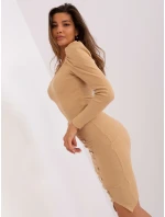 Sukienka EM SK HW 20 model 18738556 camelowy - FPrice Sukienka EM SK HW 20 model 18738556 camelowy - FPrice