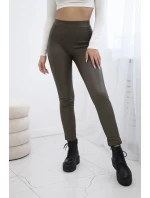 Push up kalhoty z eko kůže khaki Push up kalhoty z eko kůže khaki